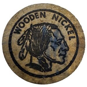 Wooden Nickel Lounge‎ Olean NY Vintage Wooden Nickel Token Coin
